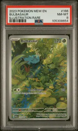 2023 POKEMON MEW EN-151 ILLUSTRATION RARE #166 BULBASAUR PSA 8 - Image 1