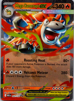 Pokemon TCG Mega Camerupt ex - 022/132 - Mega Evolution Double Rare - NM Card - Image 1