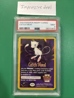 Catch Mew ! PSA 9 Mint Pokemon Insert Promo 1999 Card Graded Warner bros - Image 1
