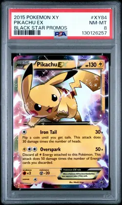 2015 POKEMON XY BLACK STAR PROMOS PIKACHU EX #XY84 PSA 8 NM #130126257 - Image 1