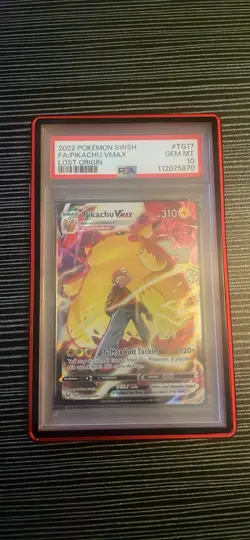 Pokemon Pikachu VMAX TG17/TG30 Lost Origin Trainer Gallery Full Art Holo PSA 10 - Image 1