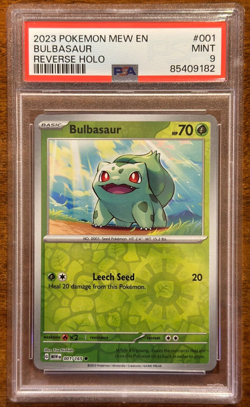 Pokemon TCG Bulbasaur Reverse Holo MEW EN #001 PSA 9 Mint! - Image 1