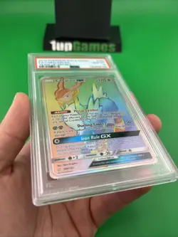 2019 Pokemon Sun Moon Team Up Cobalion GX FA Rainbow Secret Rare #189/181 PSA 10 - Image 4
