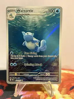Pokemon TCG Scarlet & Violet Wartortle 171/165 Illustration Rare Holo NM - Image 1