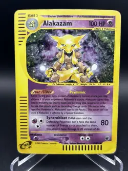 Alakazam 001/165 Expedition Base Set Holo Rare Pokemon TCG Nintendo e-reader HP - Image 1