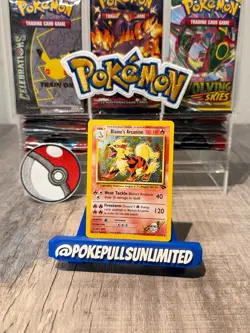 2000 Pokemon Gym Challenge Blaine’s Arcanine 1/132 Holo Rare WOTC Unlimited - Image 1
