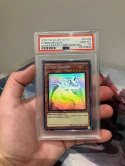 Yu-Gi-Oh Cyber Dragon 1st Edition Ghost Rare Card GFP2-EN178 PSA 10 - Image 1