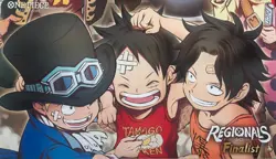 One Piece Card Game Official 2023 Regional Finalist Luffy Ace Sabo Playmat! NEW! - Image 1