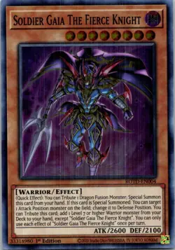Soldier Gaia The Fierce Knight ROTD-EN004 Yu-Gi-Oh! Light Play 1st Edition - Image 1