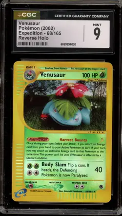 Pokemon Venusaur Expedition Reverse Holo Rare #68 CGC 9 Mint - Image 1
