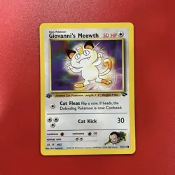 Pokemon Tcg Giovanni's Meowth [1st Edition] #74 Pokemon Gym Challenge NM - Image 1