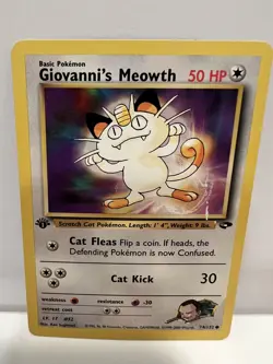 Pokemon TCG Giovanni's Meowth Gym Challenge 74 Regular 1st Edition Common - Image 1
