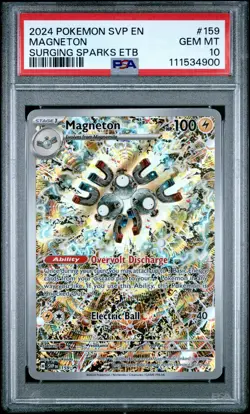 2024 POKEMON SVP EN-SV BLACK STAR PROMO #159 MAGNETON PSA 10 - Image 1