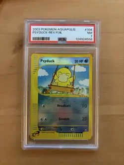 2003 Pokemon Aquapolis Psyduck-Rev.Foil #104 PSA 7 (New Cert!) - Image 1