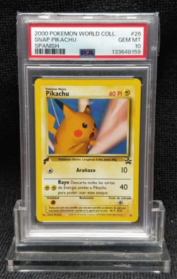 2000 Pokemon world collection Snap Pikachu (Spanish) #26 PSA 10 - Image 1