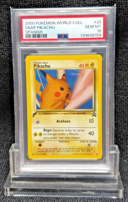 2000 Pokemon world collection Snap Pikachu (Spanish) #26 PSA 10 - Image 2
