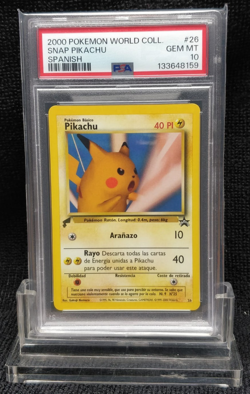 2000 Pokemon world collection Snap Pikachu (Spanish) #26 PSA 10 - Image 3