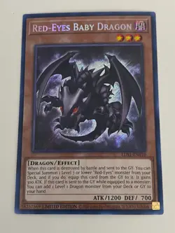 Yugioh Red-Eyes Baby Dragon - 1st Edition Secret Rare NM - Plus Free Holo - Image 1
