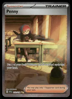 Pokemon Cards Penny 252/198 Scarlet & Violet Special Illustration Rare NM - Image 1