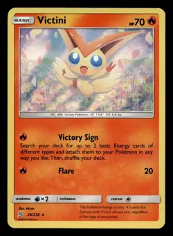 Victini 26/236 Rare Unified Minds Holo Pokemon NM - Image 1