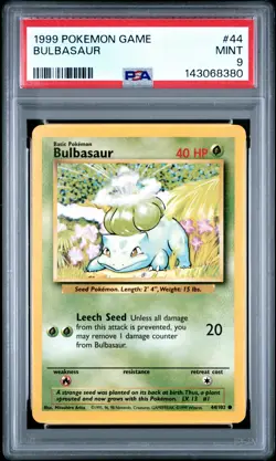 1999 POKEMON GAME #44 BULBASAUR PSA 9 - Image 1