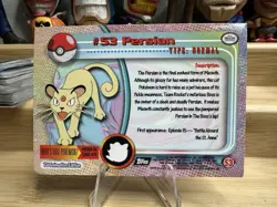 Persian #53 Topps Pokemon Tv Animation Edition - Image 3
