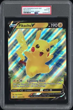 (PSA 10) Pokemon: Sword & Shield Promo – Pikachu V #198 [Jumbo] - Image 1