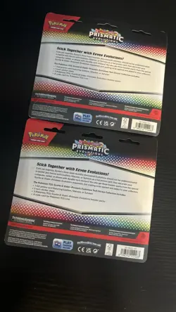 (3x) Pokemon TCG Prismatic Evolutions 3 pack Blisters (2x Glaceon) (1x Leafeon) - Image 5