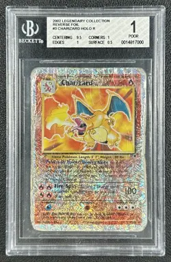 CHARIZARD BGS 1 2002 POKEMON LEGENDARY COLL #3/110 REVERSE HOLO FOIL RARE - Image 1