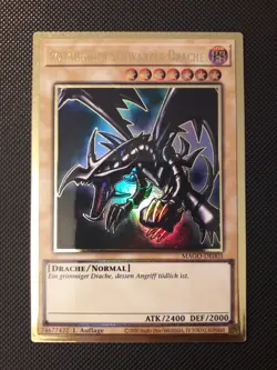 Yu-Gi-Oh! Rotaugiger schwarzer Drache, MAGO-DE003, Gold Rare, 1. Auflage, NM-M - Image 1