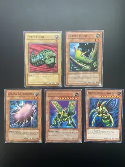 Yugioh Petit Moth + Larvae Moth + Cacoon Of Evolution + Great Moth + Perfect HP - Image 1