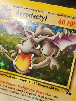 Pokemon TCG Aerodactyl Fossil Holo Card 1/62 Unlimited Rare HP-MP - Image 3