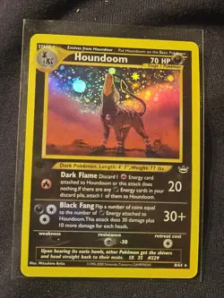 Pokemon Houndoom Neo Revelation 2000 8/64 Holo Rare 70 HP Stage 1 Card - Image 1