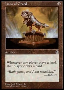 1 x Horn of Greed - Stronghold - Moderate Play - MTG - Image 1