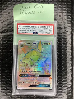 2017 Pokemon Sun Moon Vikavolt GX #152 Guardians Rising Secret PSA 10 - Image 1