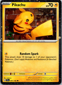 Pikachu 51/162 Cosmos Holo NM Pokemon Temporal Forces Collectors Chest - Image 1