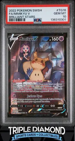 2022 Pokemon SWSH #TG16/TG30 Brilliant Stars Mimikyu V FA PSA 10 FDP122 - Image 1