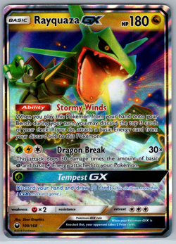 Pokemon Rayquaza GX Ultra Rare S&M Celestial Storm 109/168 NM - Image 1
