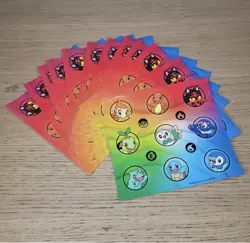 LOT OF 12 Pokemon First Partner Illustration Collection STICKER SHEETS ONLY - Image 1