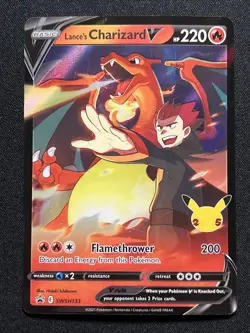 Pokemon TCG Black Star Promo Lance's Charizard V SWSH133 NM/M - Image 1