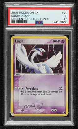 Cosmos Holo - Lugia Pokemon EX Unseen Forces PSA 1.5 2005 - Image 1