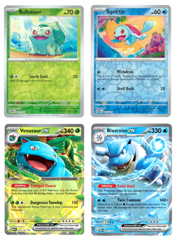Pokemon TCG 151 Bulbasaur Squirtle Venusaur ex Blastoise ex holo - Image 1