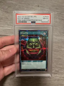 YU-GI-Oh! Japanese Promo JP003 Pot of Greed Rush Duel Saikyo PSA 8 - Image 1
