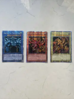 YUGIOH: EGYPTIAN GOD SET 25th Quarter Century Secret Rare LC01-EN001 002 003 NM - Image 1