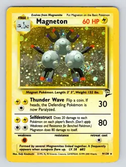 PL - Pokemon TCG Magneton Base Set 2 9/130 Holo Unlimited Holo Rare - Image 1