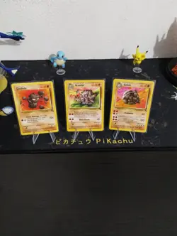 Pokemon Geodude 47/62 Graveler 37/62 Golem 36/62 WOTC Fossil Vintage LP - Image 1
