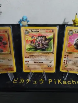 Pokemon Geodude 47/62 Graveler 37/62 Golem 36/62 WOTC Fossil Vintage LP - Image 3
