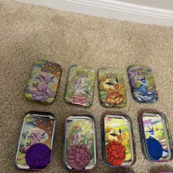 Prismatic Evolutions *NO PACKS* Mini Tin Complete Set Of 8 (Tin + Card + Coin) - Image 3