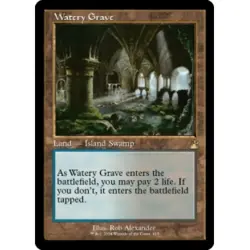 WATERY GRAVE (RETRO FRAME) Ravnica Remastered Magic MTG MINT CARD - Image 1