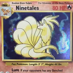 Pokemon TCG Ninetales 12/102 Base Set Holo Unlimited Rare Card LP - Image 3